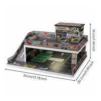 1:64 Parking Garage Diorama 2 Level Structure Ramp Parking Lot Model Realistic Detail Diecast Garage Scene for Collectors