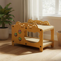 Double Deck Feline Scratcher Bell Balls Feline Scratcher Bed Large Size for Home