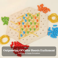 Triangular Cord Lattice Game Educational Wooden Triangle Board Game