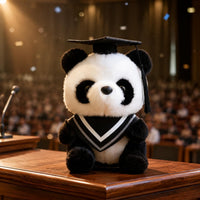 2 Pieces Graduation Panda Stuffed Animal Wearing Cap and Gown for Graduates