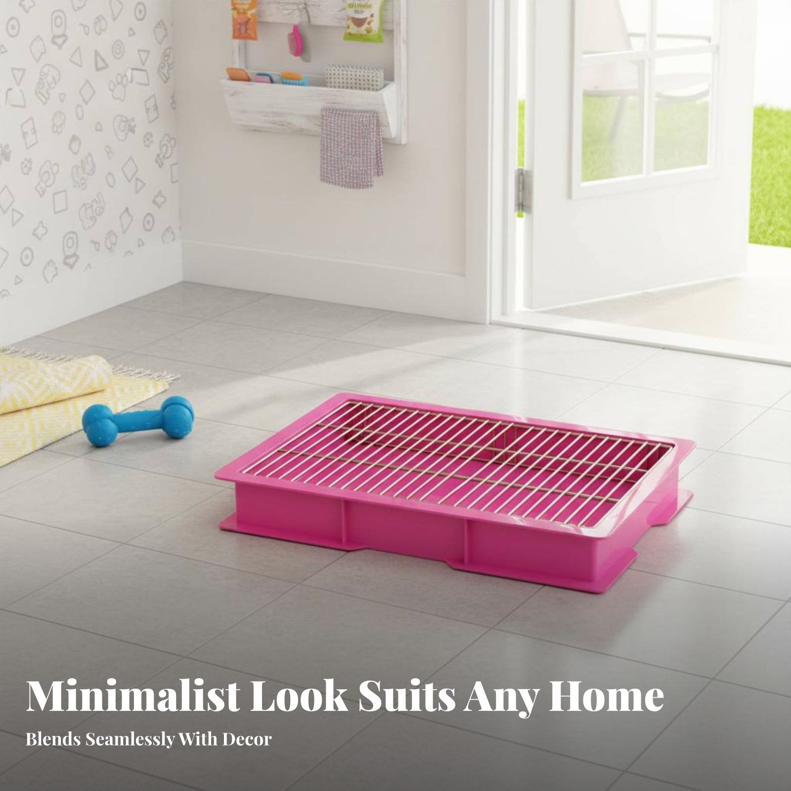 perforated surfaceded Dog Potty Tray with spray barrier Easy to Clean for Indoor, Home, young dogs