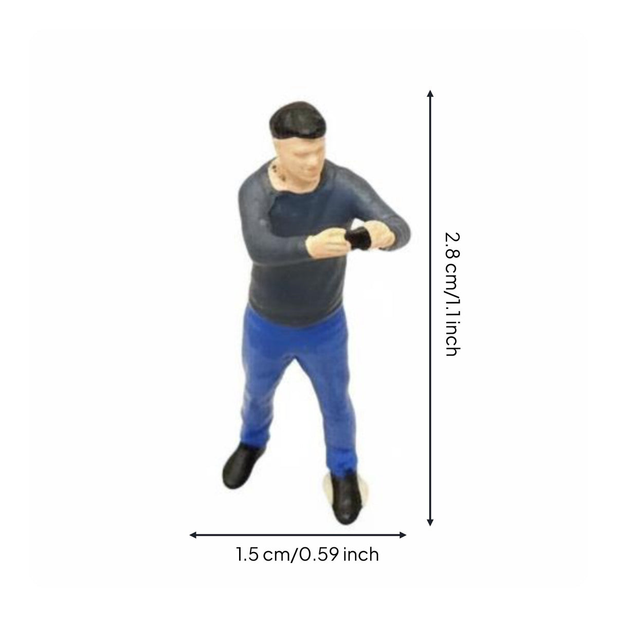 Mini Man Taking Photo Display Decoration Realistic Resin Man Model