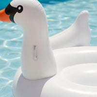 Inflatable Swan Raft Portable Giant Swan Pool Raft Holds Multiple Riders