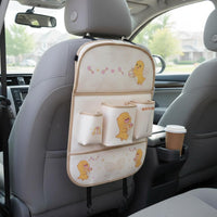 Car Seat-Back Organizer Bag Adjustable Straps Backseat Storage Bag Hanging Hooks