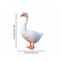 Feathered Goose Model Real Feathers Simulation Goose Ornament Hard Physical Structure Decoration for Children, Photo Prop