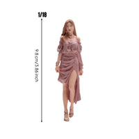 Fashion Pose Figurine Detailed Clothing Miniature Girl Figurine Facial Features