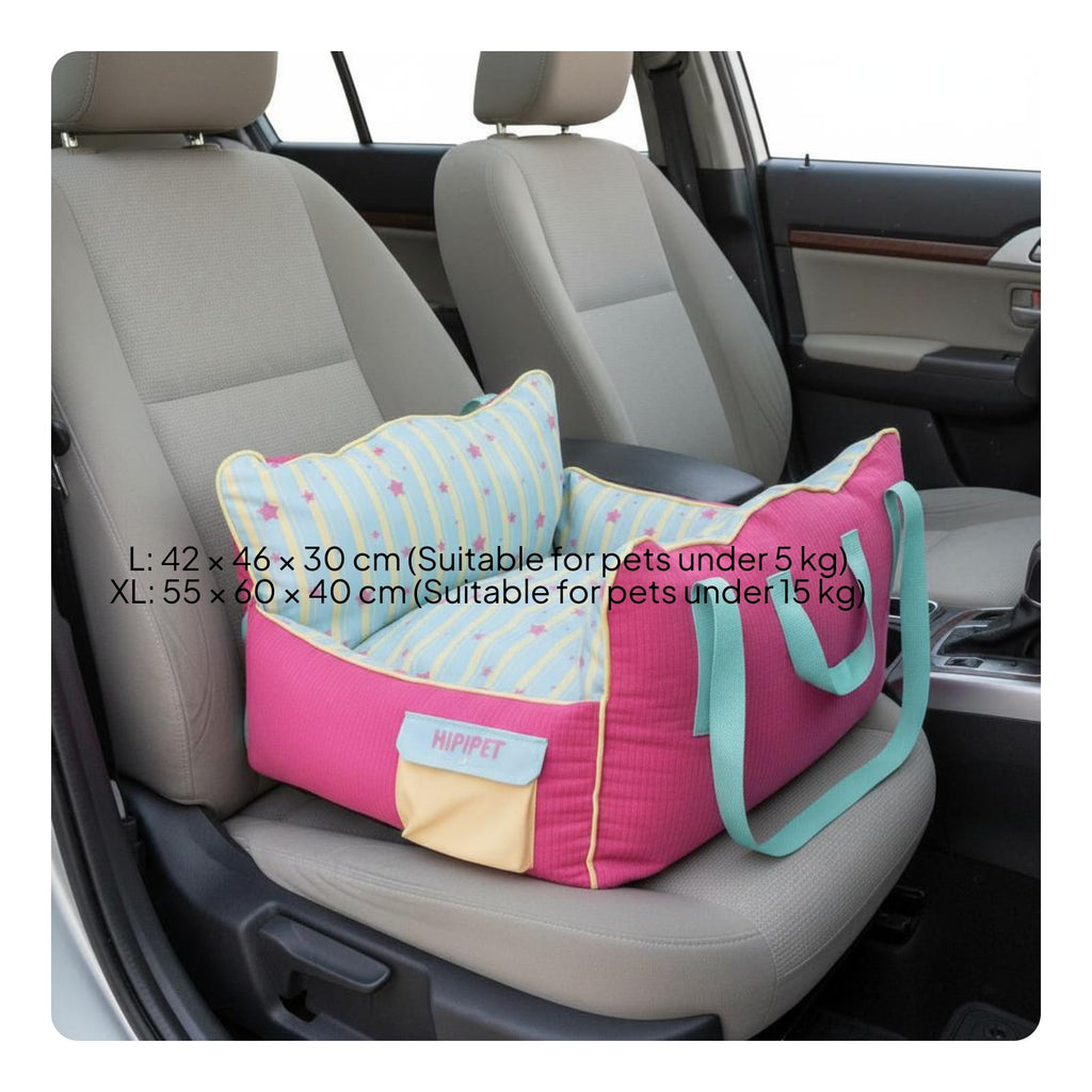 3-in-1 Pet Carrier Bag Soft Padded Dog Booster Seat Adjustable Straps for Cats