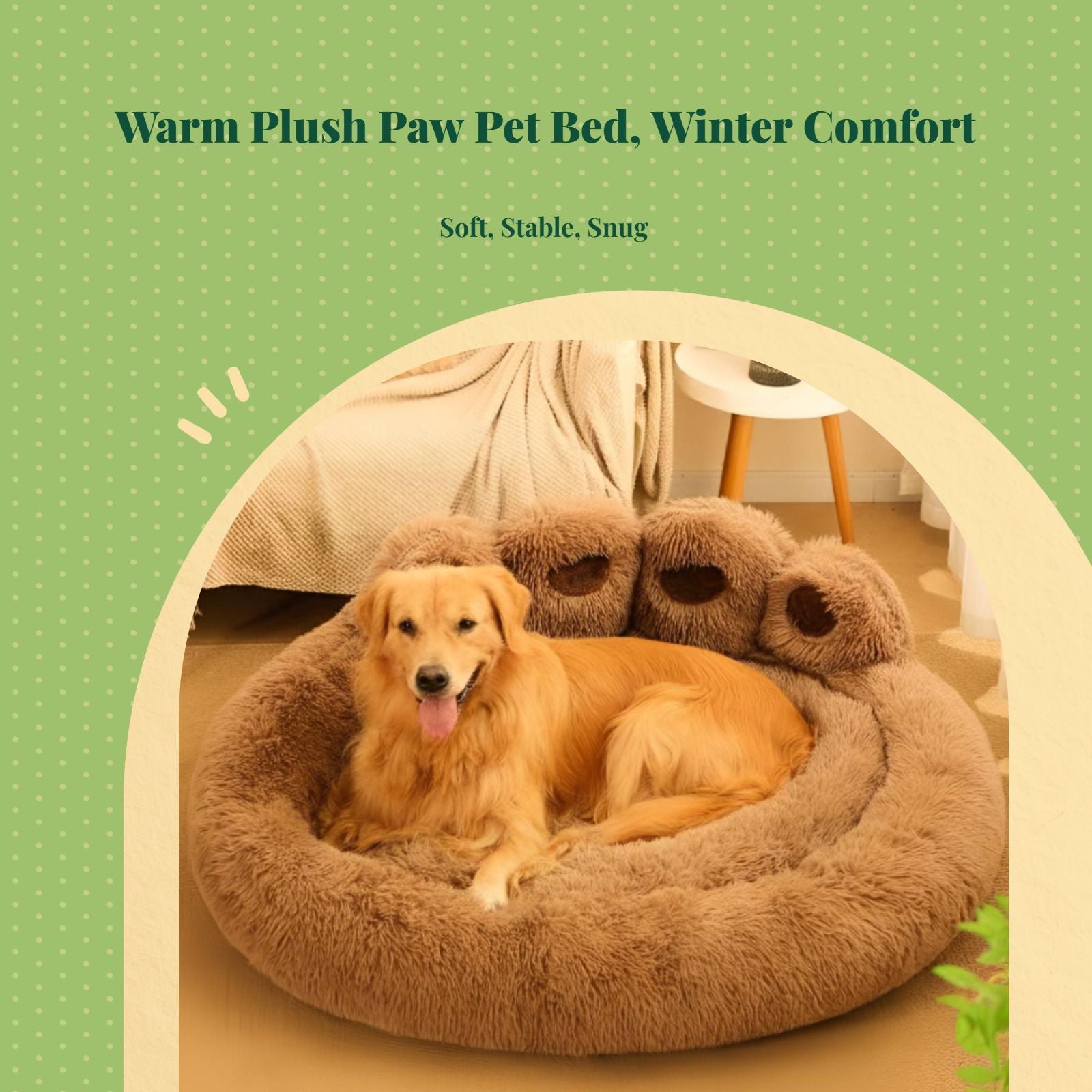 Dog Bed, Warm Plush Sleeping Mat, Non-slip, Indoor Pet Bed