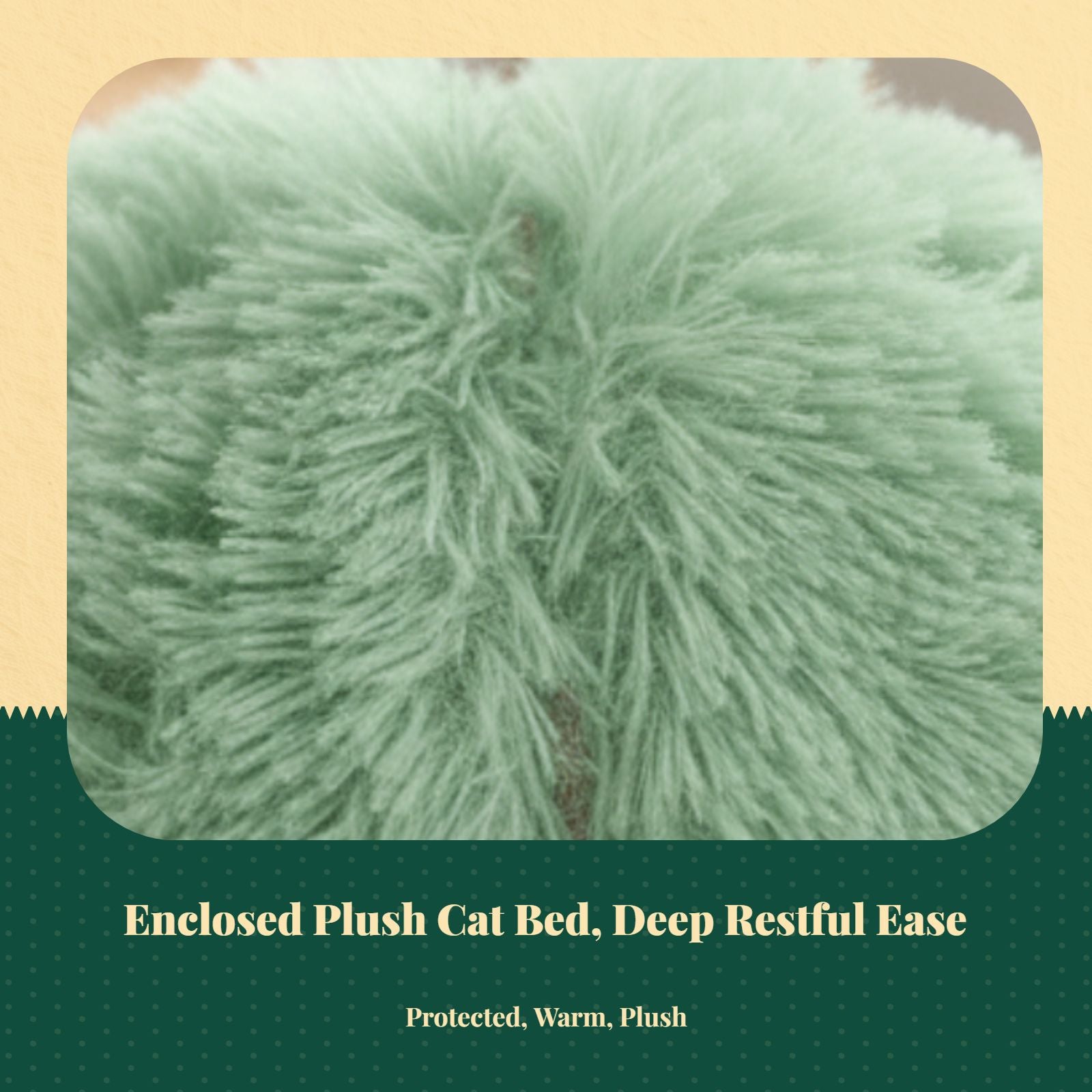 Washable plush cat bed, non-slip