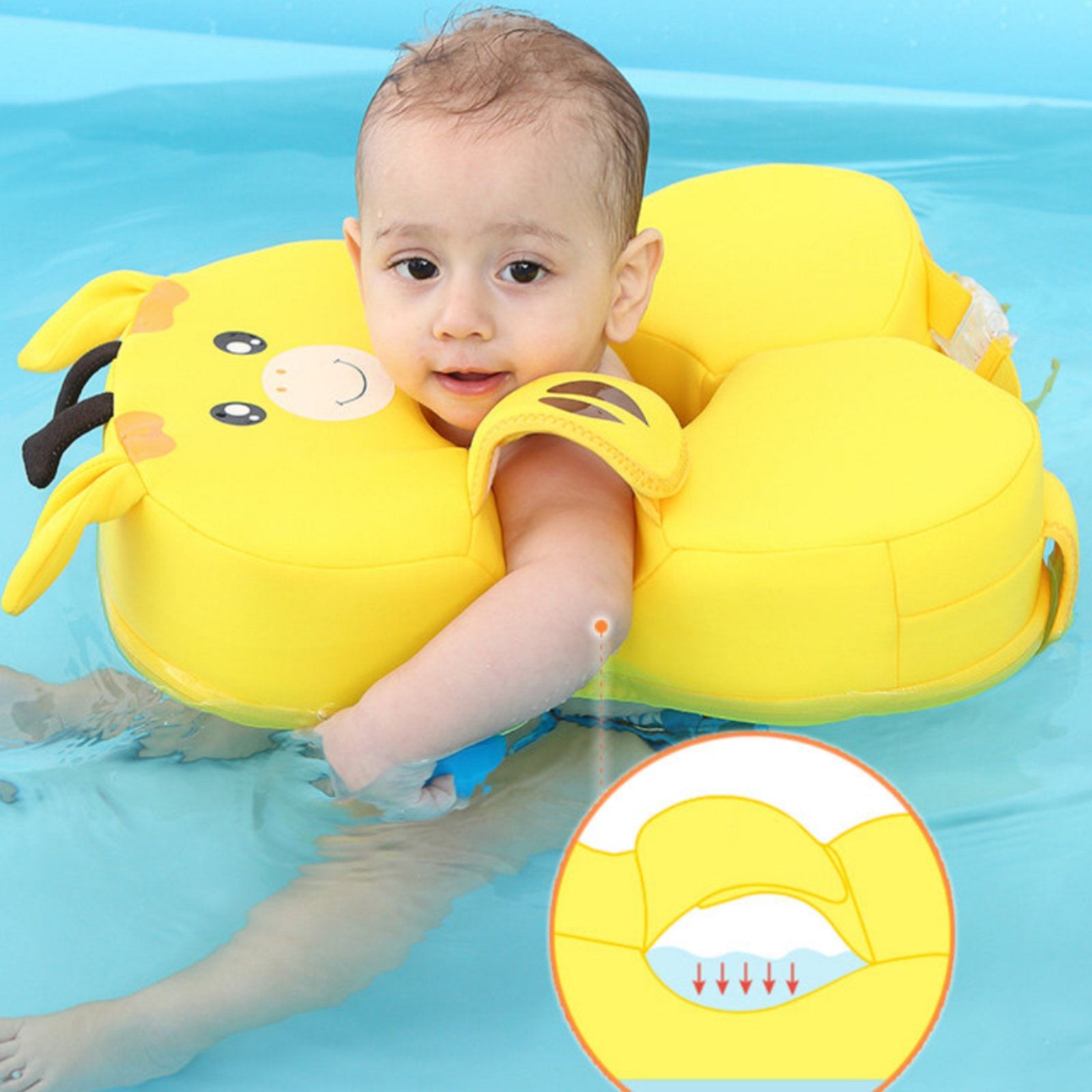 Underarm Swim Collar Adjustable Size Deer Swim Buoy Leg Support for Babies