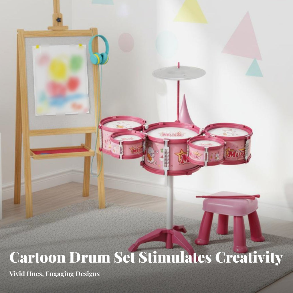 Kids Drum Set Great Gift Toddler Jazz Drum Kit Easy Assembly for Playtime, Boys