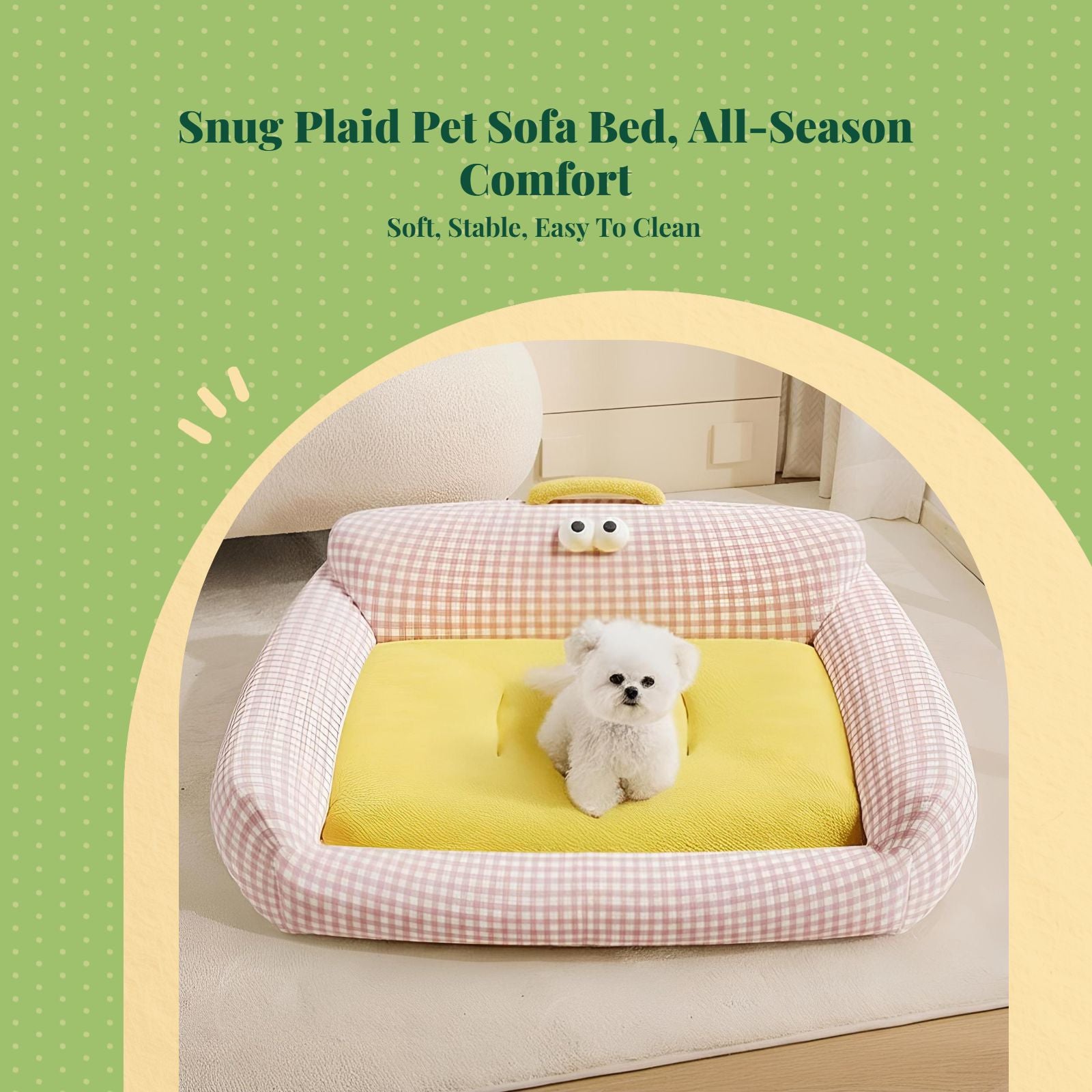 Removable plush pet sofa bed for all-season comfort