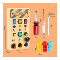 Wooden Busy Board Fine Movement Skills Development Child Switch Board for Travel