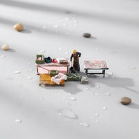 Seafood Seller Figurine Scene Display Market Stall Model Realistic