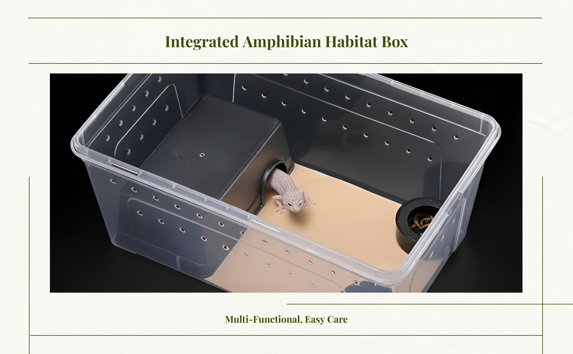 Easy-clean amphibian terrarium