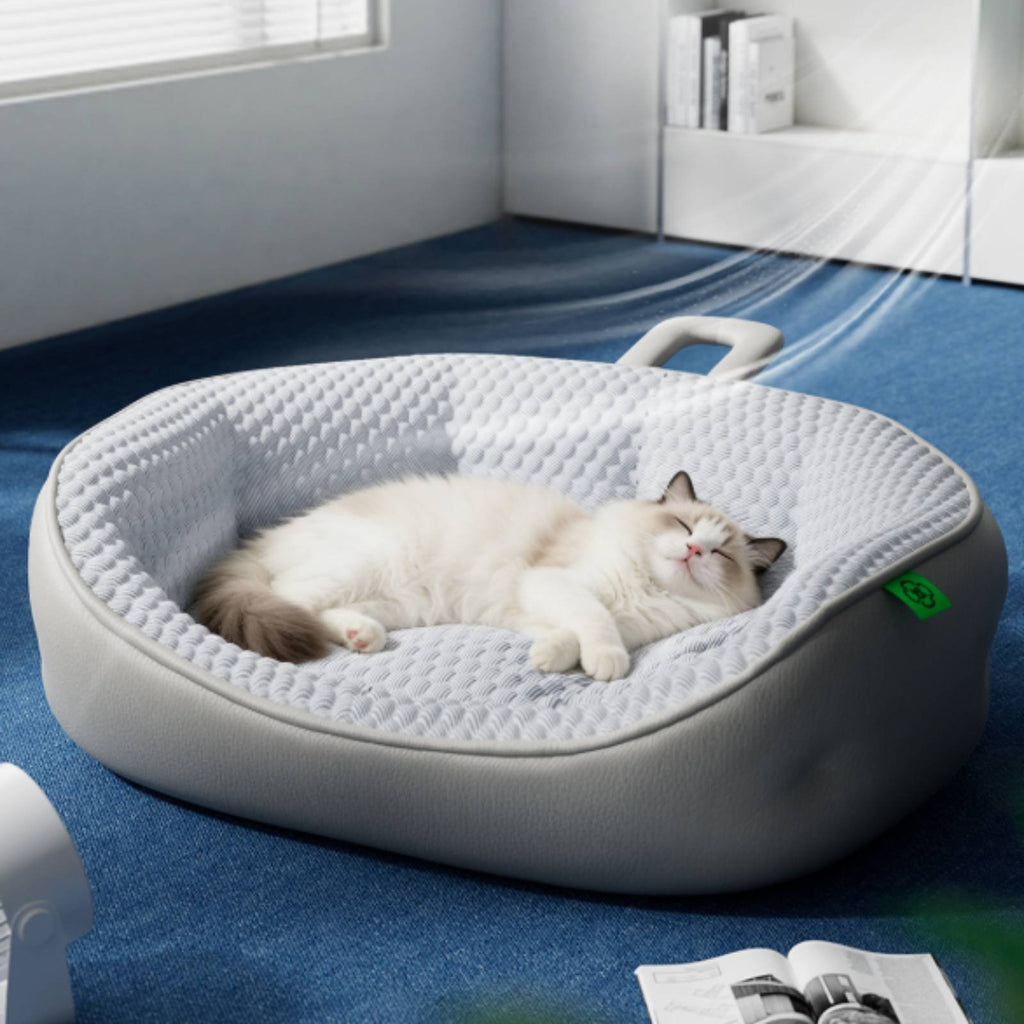 3D Massage Particles Cooling Cat Bed Breathable All-Season Dog Bed Cool-Contact Textile Textured Cooling Pet Mat Fully Washable for Cats, Dogs, Small Pets, Summer