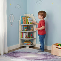 Bookcase Multi-Layer Kids Bookcase Front-Facing Shelves House-Shaped Storage Shelf for Playroom, Nursery, Classroom