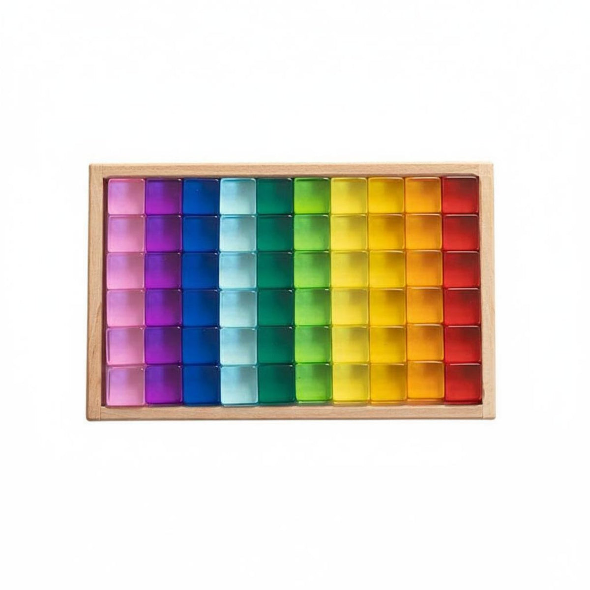 Rainbow Acrylic Blocks Bright Colors Translucent Building Cubes Sensory Development Translucent Stacking Blocks for Preschoolers, Classroom, Playroom