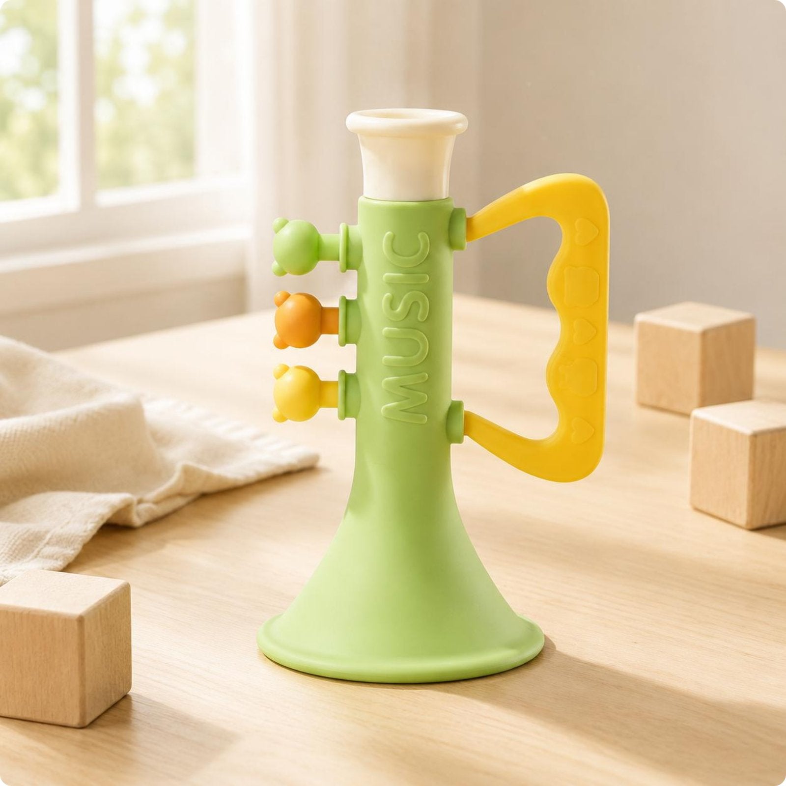 Silicone Trumpet Toy Easy to Hold Trumpet Toy Educational for Infants