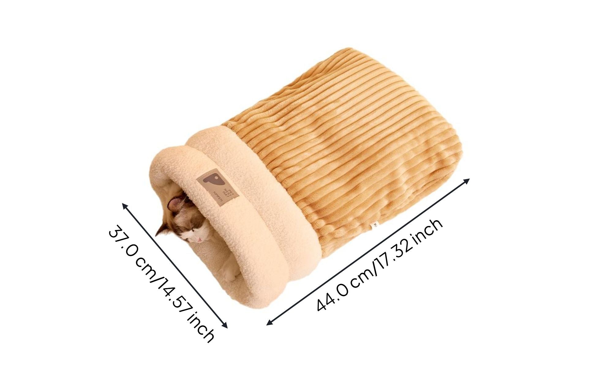Cat Sleeping Bag, Semi-Enclosed Plush Cave Bed