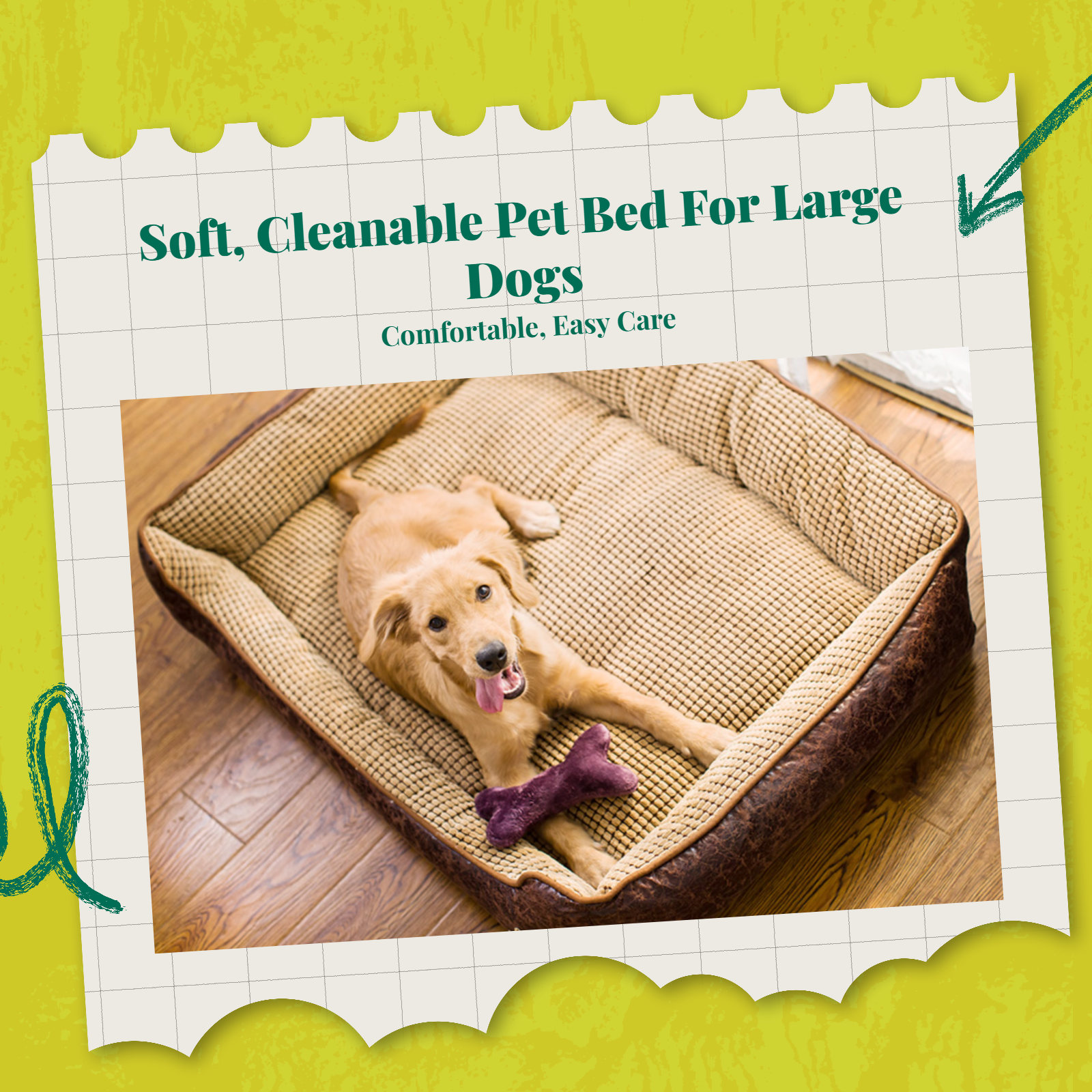 Orthopedic dog bed, removable cover