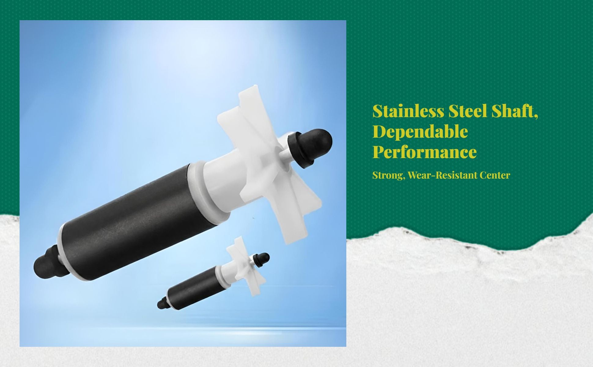 Ceramic shaft for quiet water flow