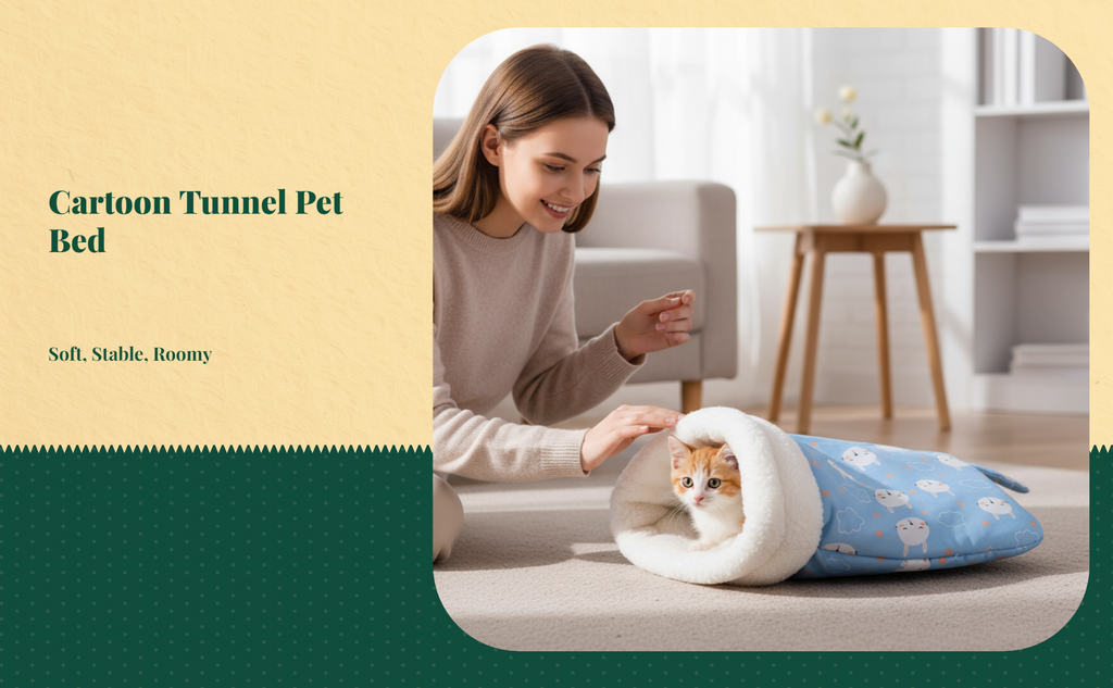 Insulated cat tunnel bed