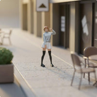 1:64 Scale Female Figure 3D Printed JK Style Mini Figurine High Detail Hobby Supply for Collectors