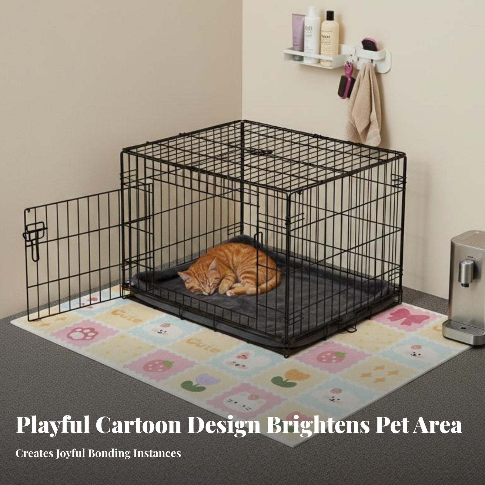 Waterresistant Pet enclosure Liner Easy to Clean Reusable Pee Mat Non-Slip for Dog Owners