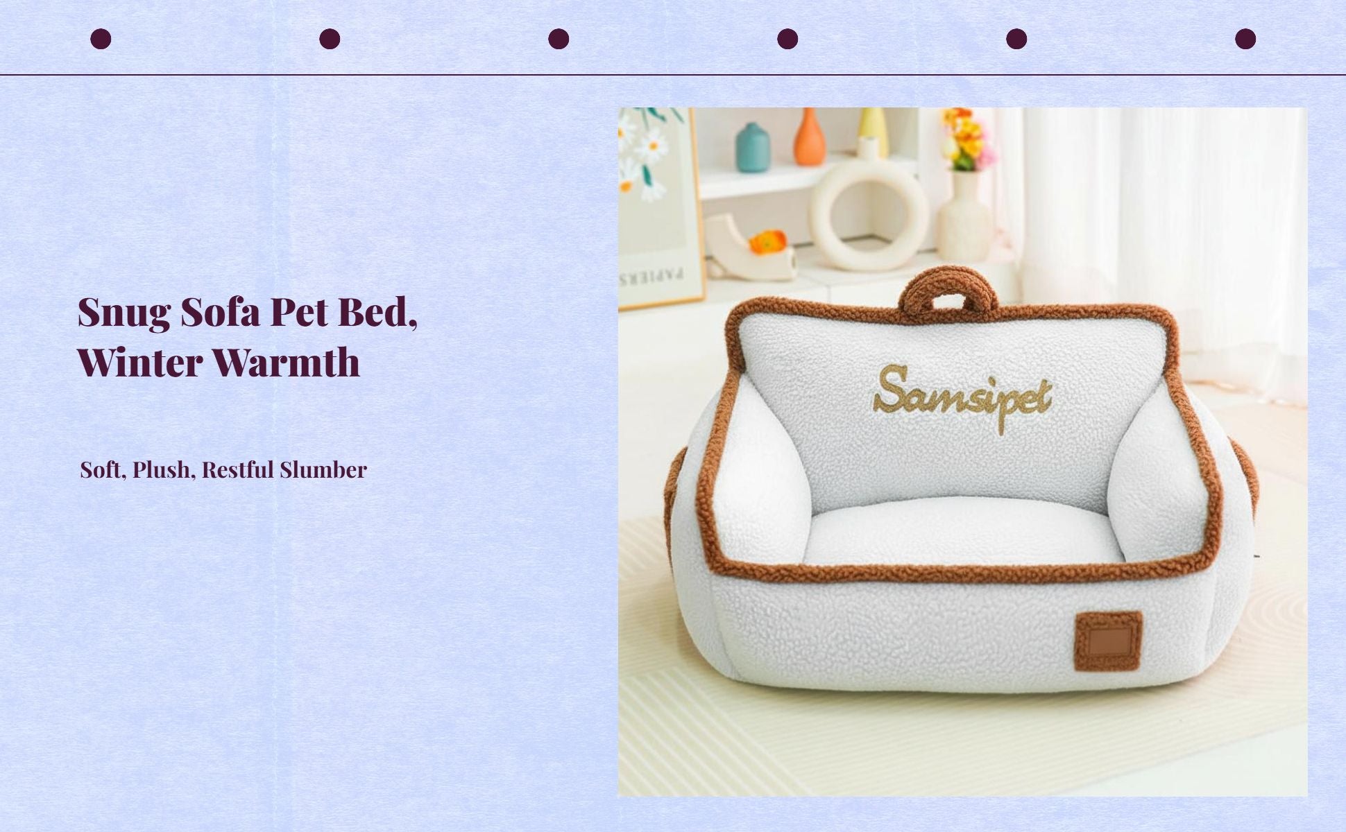 Warm Dog Bed, Removable Pad, Calming Pet Sofa