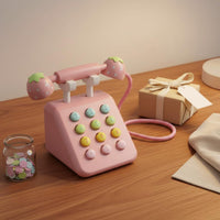 Wooden Toy Telephone Educational Children's Rotary Phone Toy and Reliable Plaything for Kids