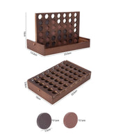 Wooden Four in a Row Game Educational Wooden Connect 4 Game 2 Player for Home