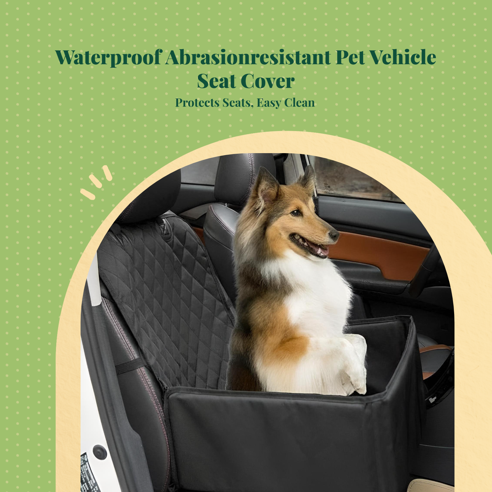 Waterproof dog car seat cover fits most