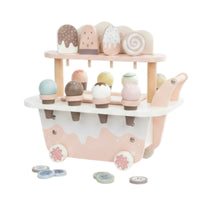 Wooden Ice Cream Cart Developmental Learning Influenced Child Children's Plaything Pretend Ice Cream Cart for Kids