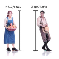 2 Pieces Farm Figurine Realistic Feature Miniature Scene Decor for Display Scene