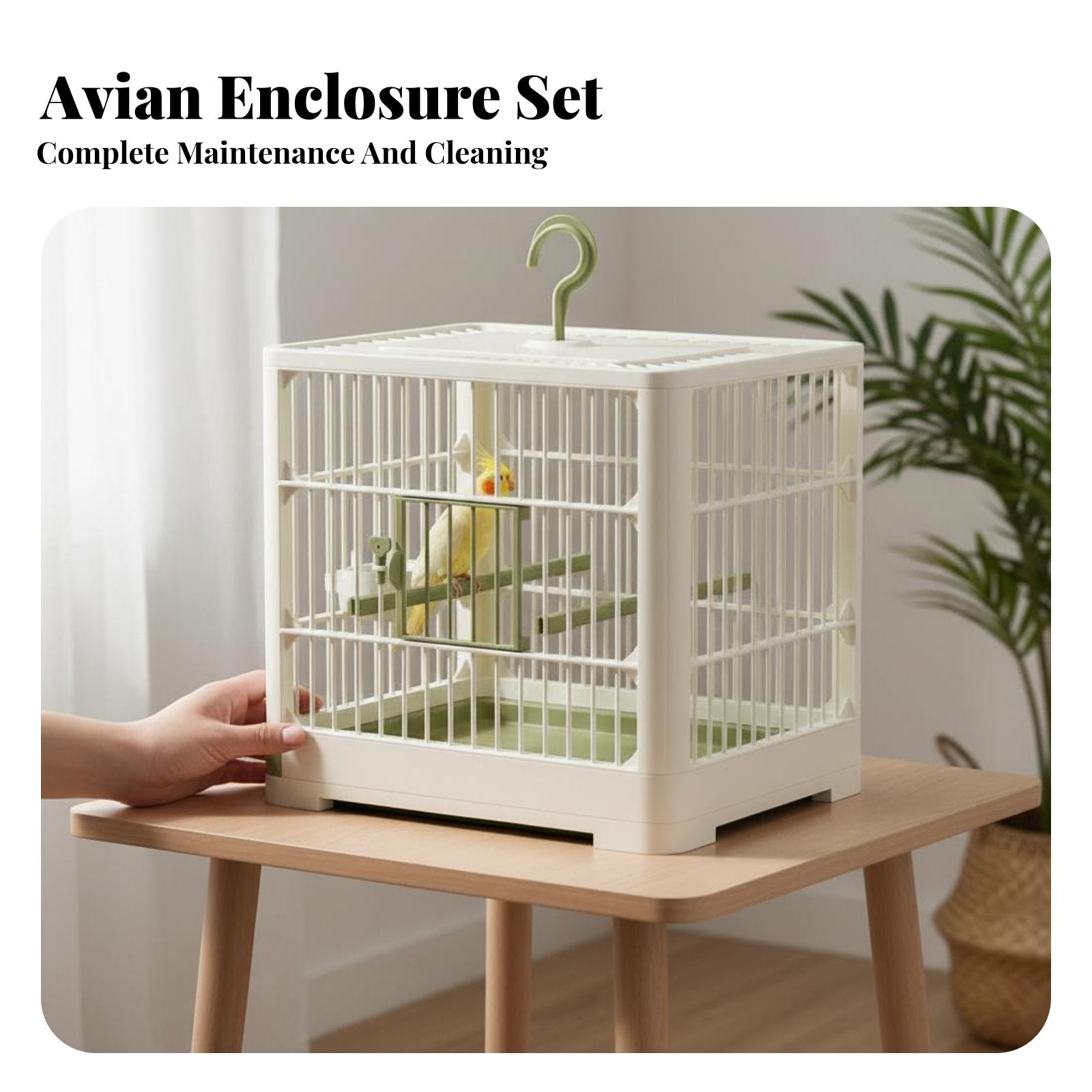 House-Shaped Aviary Villa Design avian enclosure Easy to Clean for Living Room, Patio