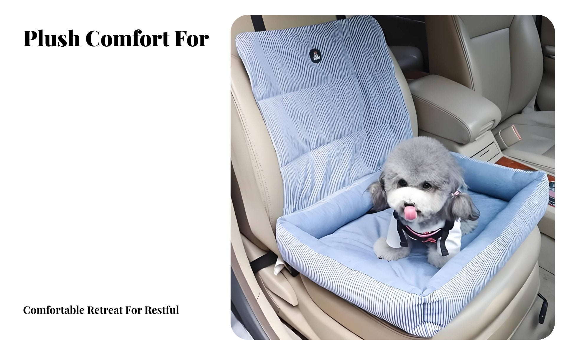 Dog Car Seat Breathable Mesh opening Collapsible Pet Travel Box Elevated View