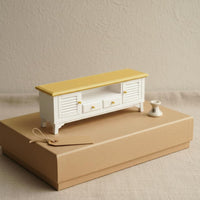 Dollhouse Tv Cabinet Scene Prop Mini Coffee Table Set Detailed for Photo Props