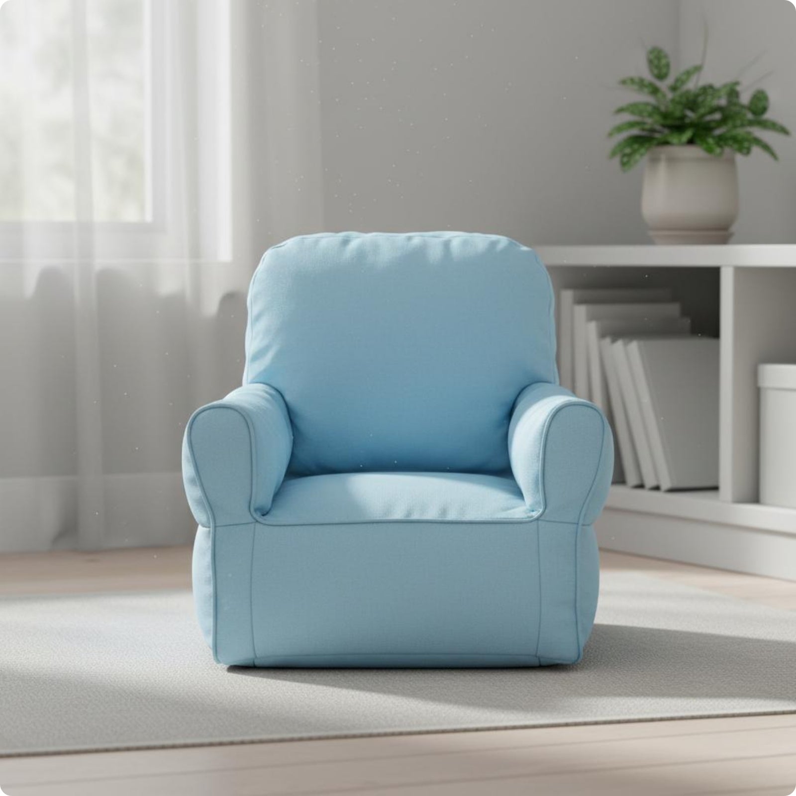 Kids Sofa Chair Removable Cover Foam Child Couch Rounded Armrests