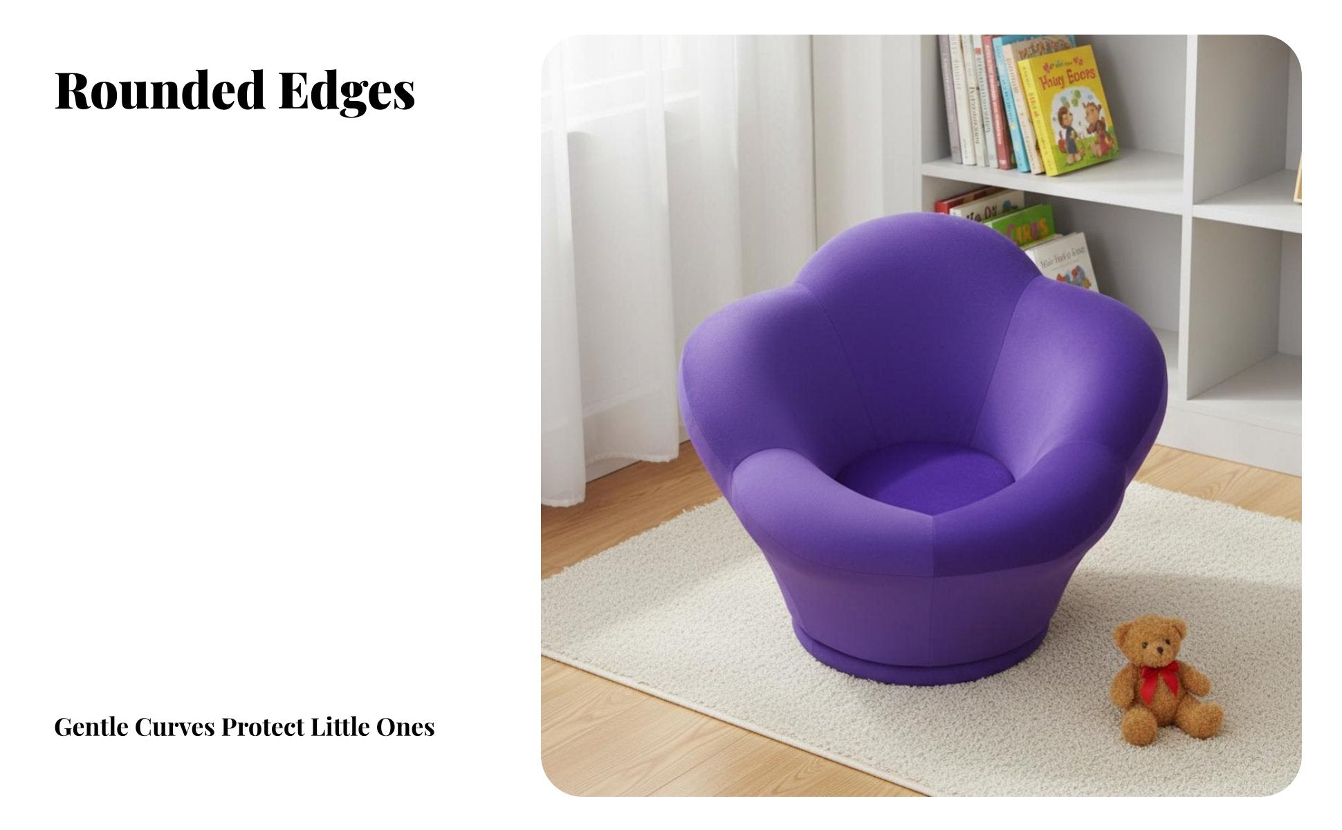 Flower-Shaped Seat leaf-shaped Backrest Plush Single-Person Chair Princess aesthetic No Assembly Required for children, Teens