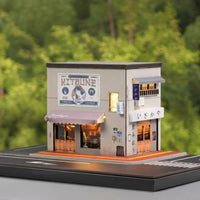 Corner Inn Model Detailed Accessories Die Cast Parking Scene bright Lighted Miniature Store Scene for Collectors, Shelf Display