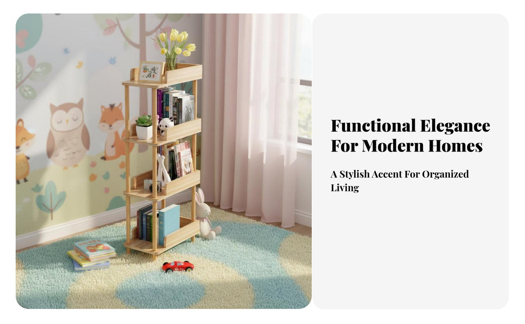 Fabric pouch book rack Space-Saving Storage Rack Childchild-suitable Design for children