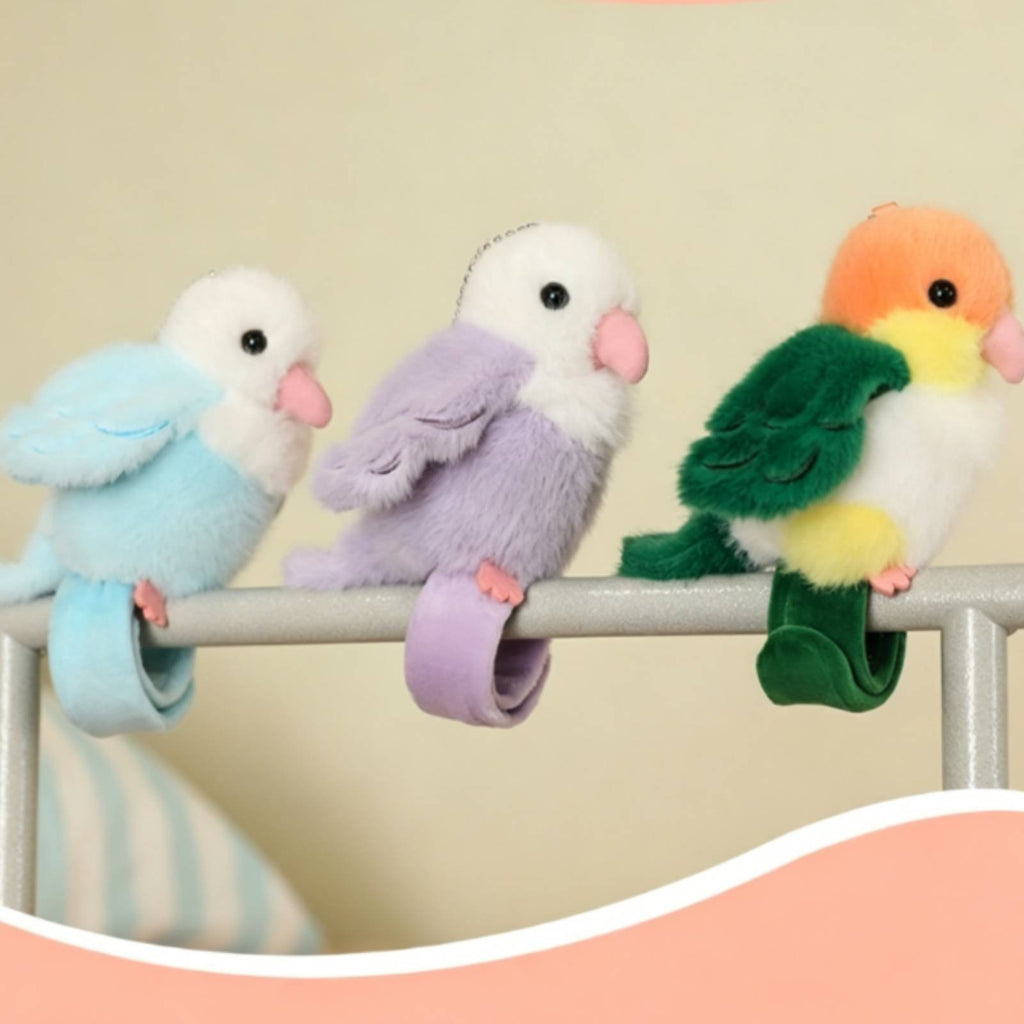 Parrot Stuffed Keychain Giftable Bird Wrist Toy Imaginative Play for Girls