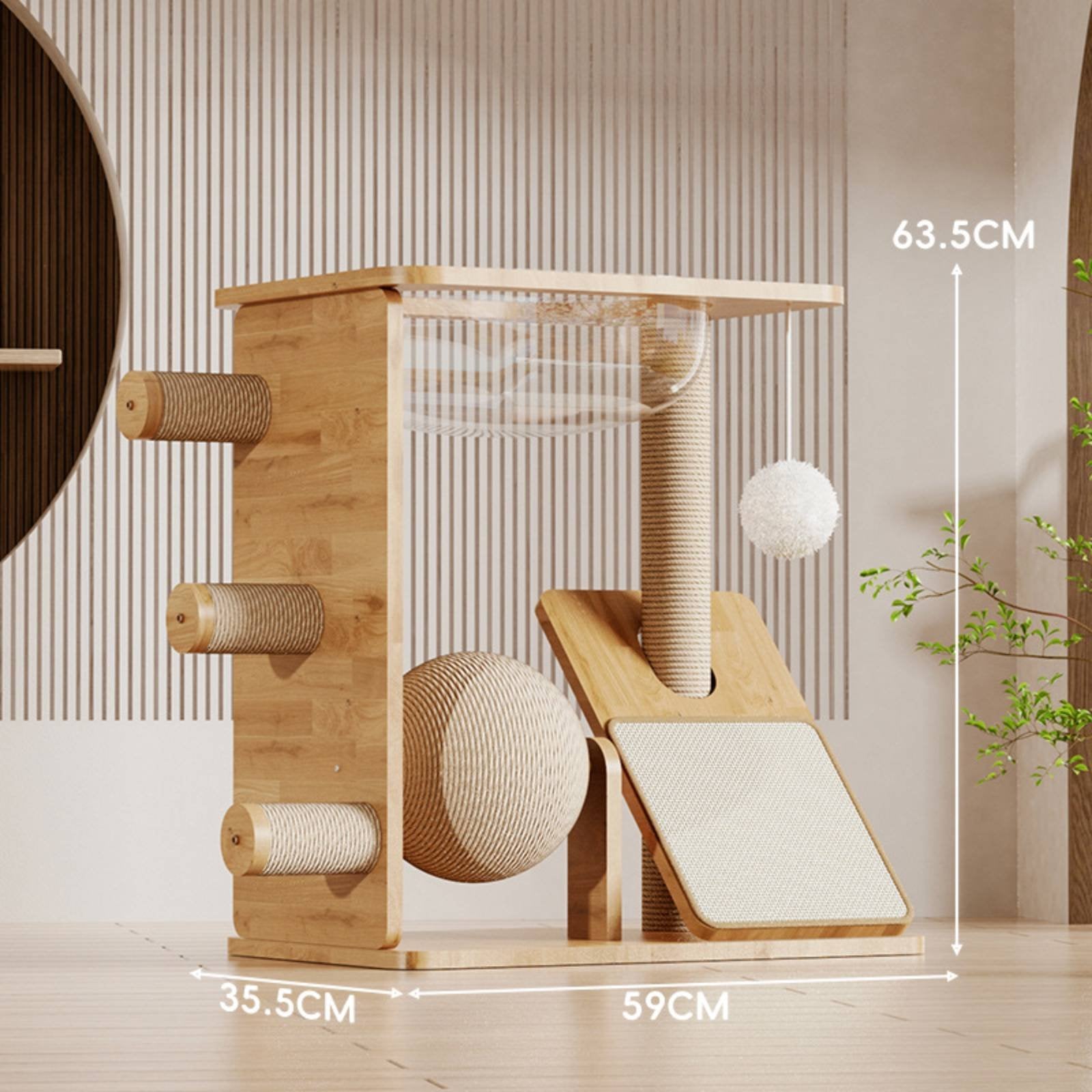 Wooden Feline Climber Stable Base Wooden Feline Climber for Indoor