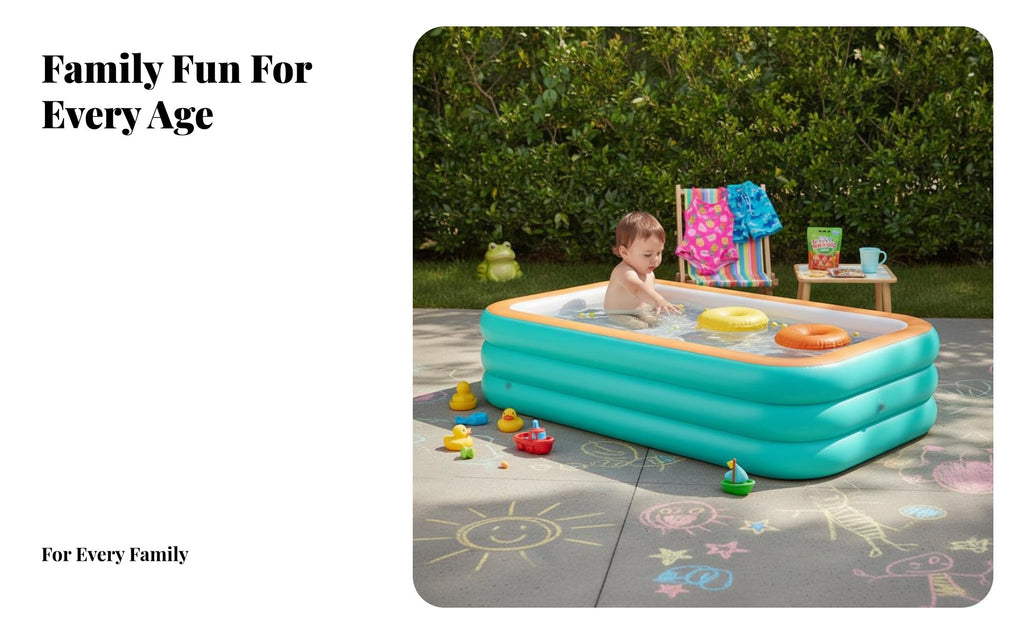 Thickened Material Family Inflatable Pool Sturdy Family Size Inflatable Pool Easy Setup Outdoor Water Toy Tear-Resistant for Children, Infants, Adults, Home, Garden, Patio