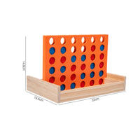 Wooden Connect 4 Set Two-Player 3D Four in a Row Game Natural Wood for Classroom