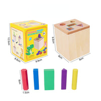 Color and Shape Matching Toy Develops Fine Movement Skills Wooden Shape Sorting