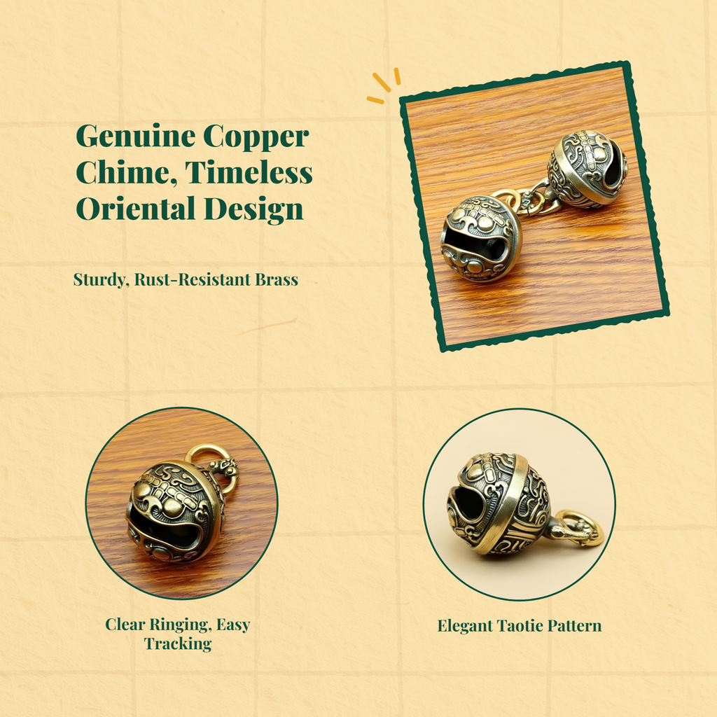 Copper Pet Bell, Leash & Collar Decoration, Anti-Loss, Metal