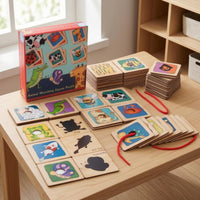 Threading Puzzle Fine Motor Skills Wooden Animal Sorting Board Educational Style