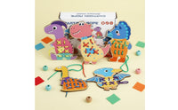 Kids Sewing Lacing Toy Polished Edges Wooden Lacing Board Set for Travel